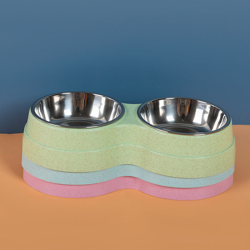 Gamelles doubles en acier inoxydable pour animaux de compagnie, distributeur d'eau et de nourriture pour chiens, accessoires pour petits chiens et chats