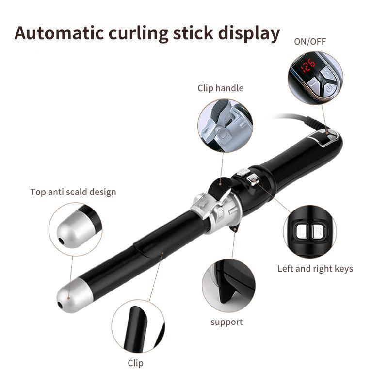 Rizador de pelo automático con control de temperatura LCD