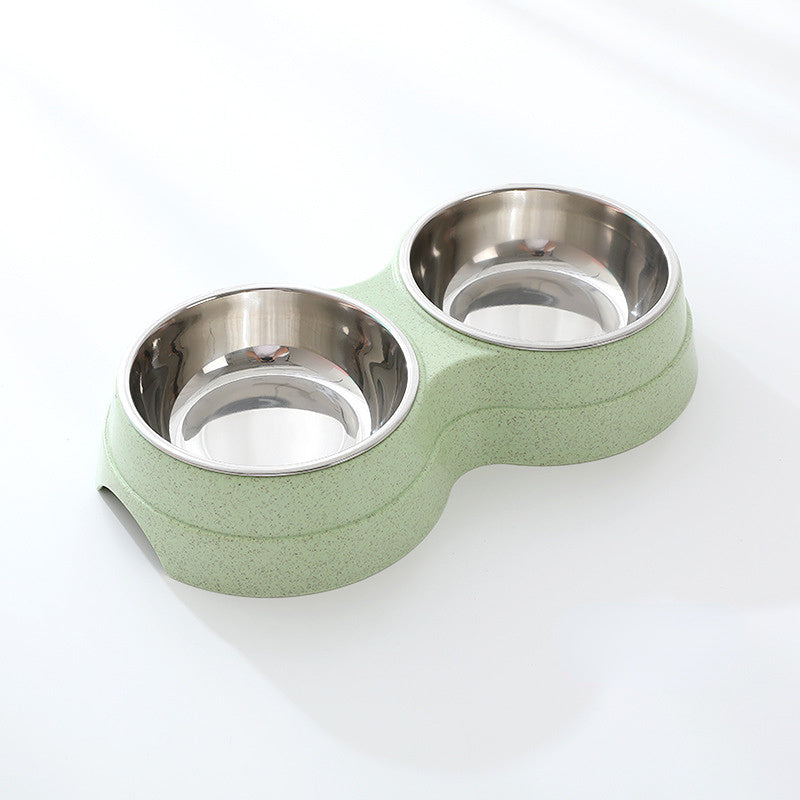 Gamelles doubles en acier inoxydable pour animaux de compagnie, distributeur d'eau et de nourriture pour chiens, accessoires pour petits chiens et chats