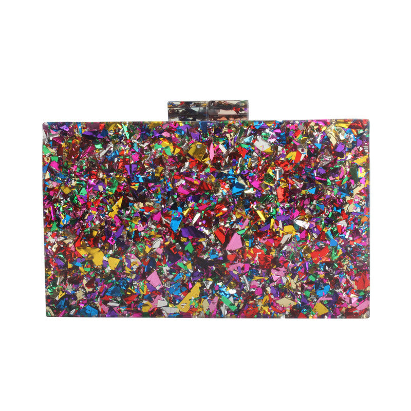 Nouvelle pochette de soirée à paillettes en acrylique tout-en-un