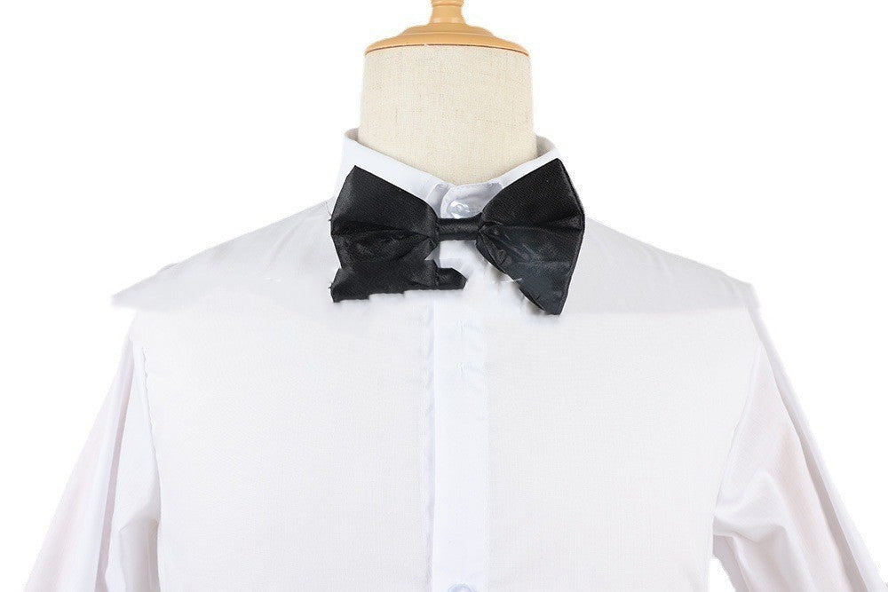 Costume de cosplay rayé d'Halloween de Mercredi Gomez Addams