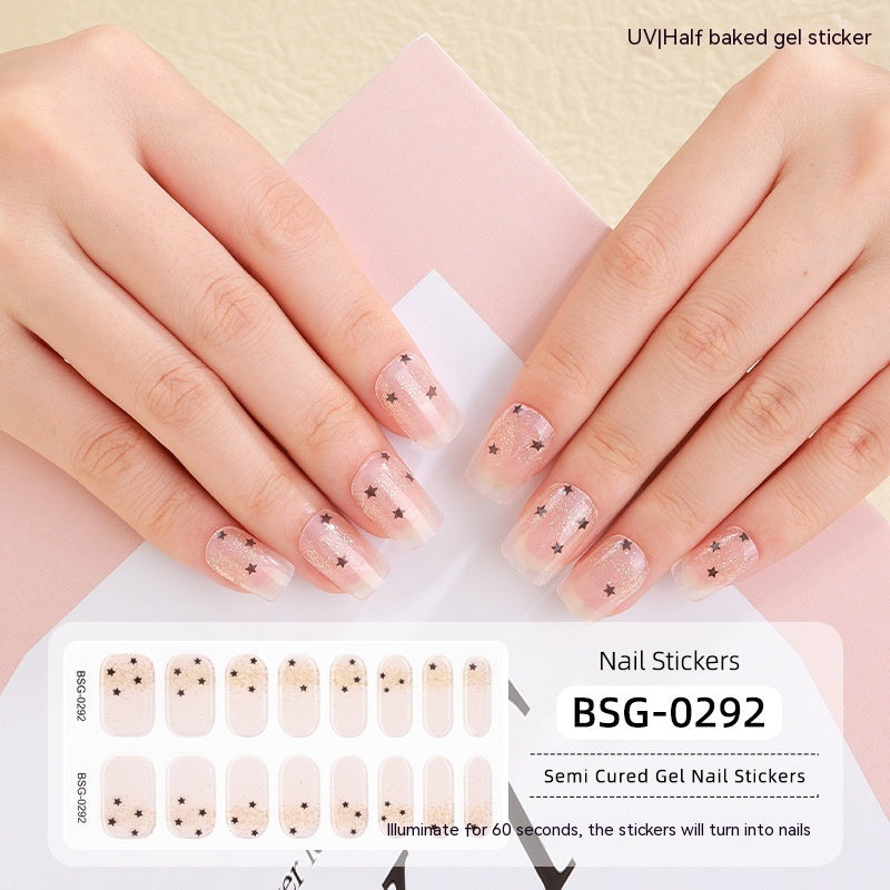 Autocollant pour ongles en gel semi-durcissant simple et tendance pour femmes