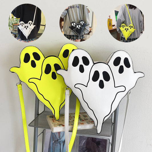 Sacs d'Halloween, sacs à bandoulière amusants en 3D avec fantôme de dessin animé pour femmes, sacs à main mignons pour téléphone portable, sac à bandoulière
