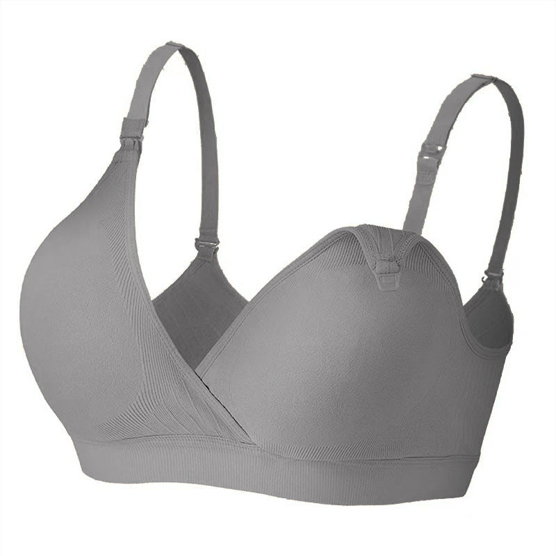 Soutien-gorge d'allaitement croisé grande taille avec bouton sur le devant
