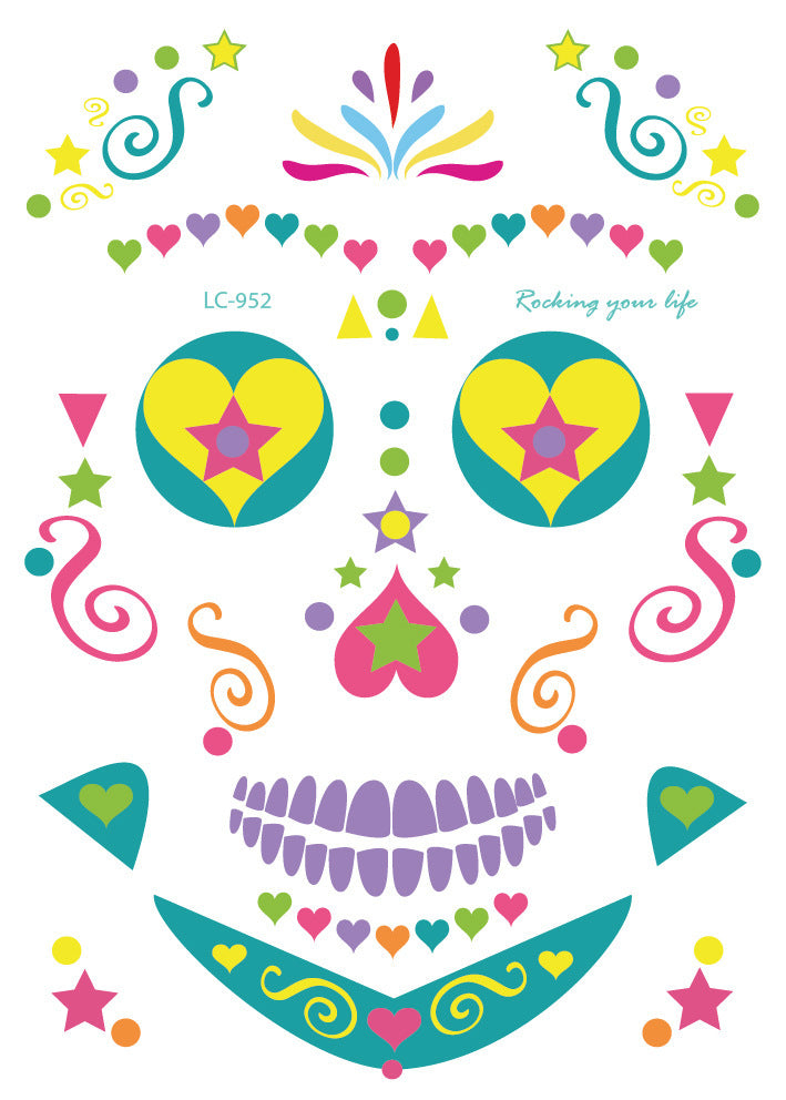 Waterproof Halloween Face Sticker Tatoo