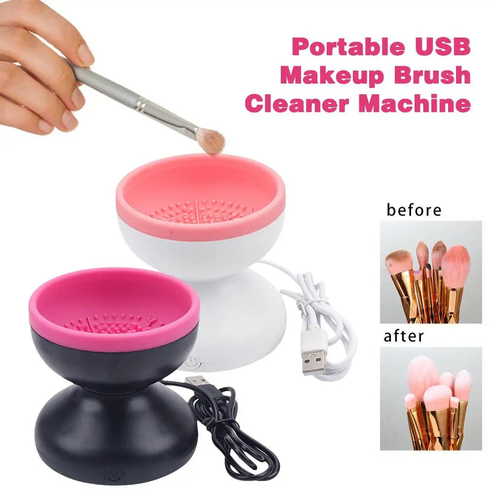 Machine de nettoyage de pinceaux de maquillage électrique, portable et automatique, USB