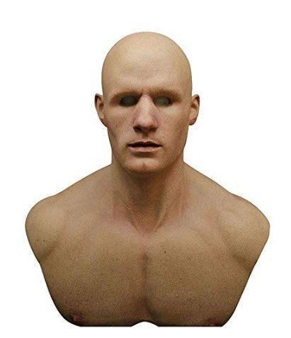 Máscara blanca vieja, calva, vieja, de látex, accesorio divertido para cosplay de Halloween