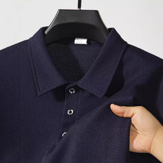 Camisa de manga corta de moda para hombre con solapa de negocios