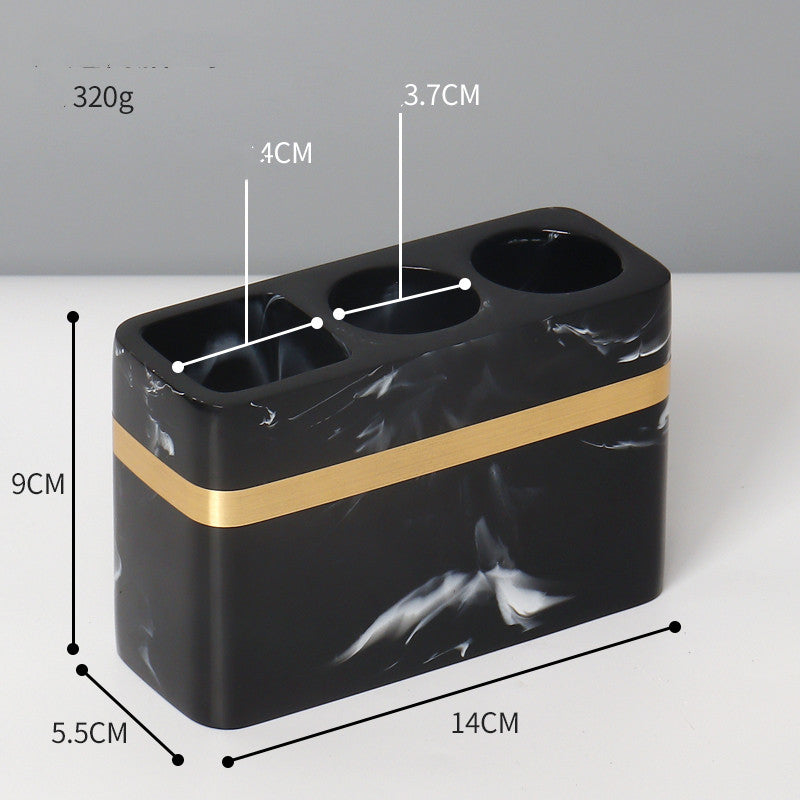 Juego de adornos para baño con taza para enjuague bucal y artículos de tocador de resina simple Continental