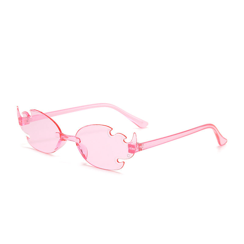 Lunettes de soleil colorées sans monture, tendance et personnalisées, couleur bonbon, pour soirée dansante