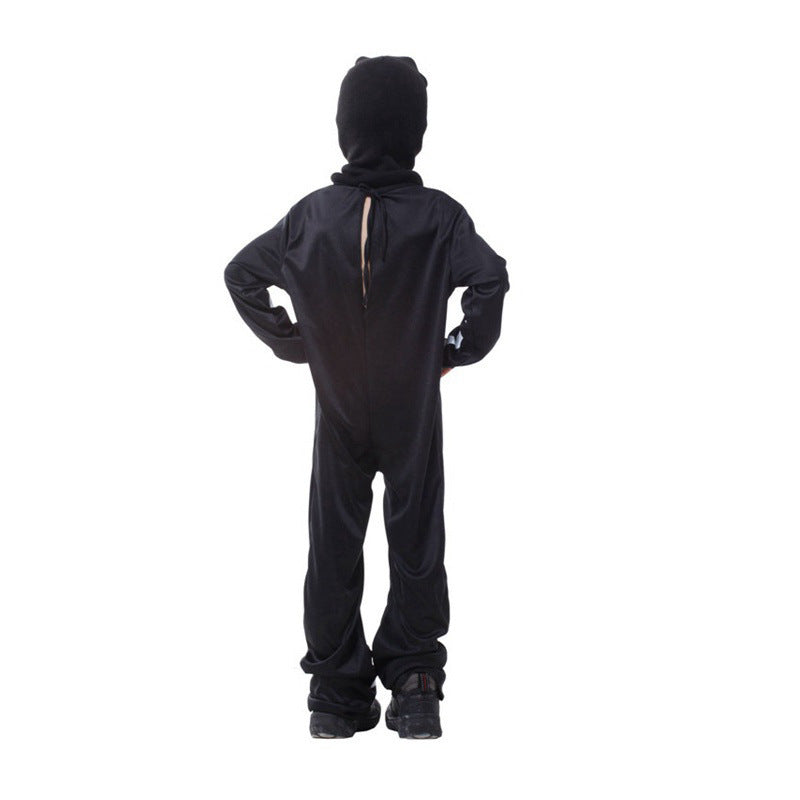 Costume de bal de maquillage pour enfants, fête d'Halloween, carnaval, crâne, garçon