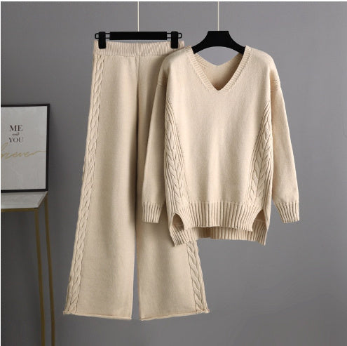 Costume deux pièces pour femme, pantalon large à la mode de style occidental