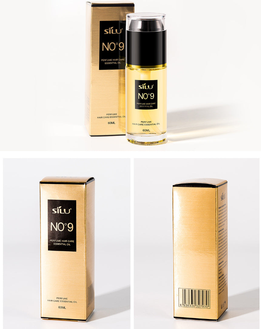 Aceite esencial para el cuidado del cabello Nine Degrees Anti-frizz Reparación suave Cabello seco y rizado
