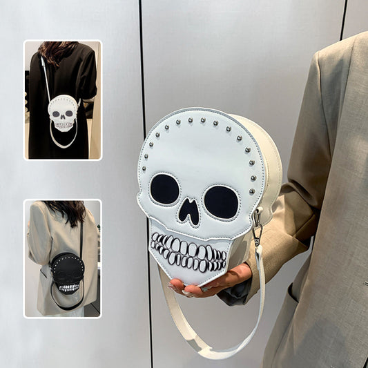 Sac bandoulière motif tête de mort pour Halloween, sac messager amusant et mignon, sac à bandoulière créatif pour femmes