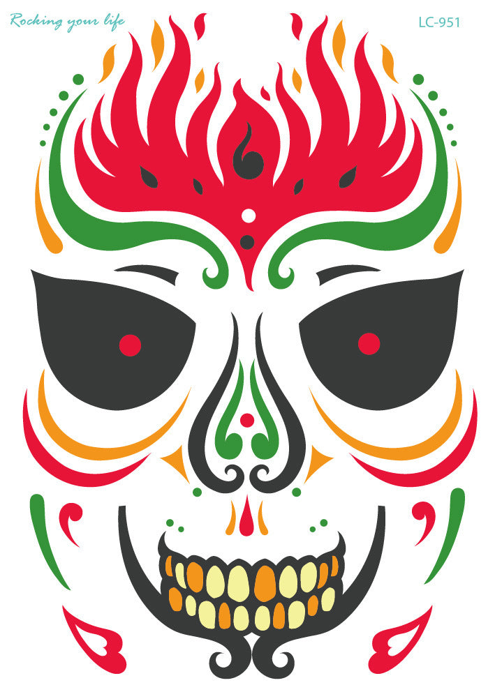 Waterproof Halloween Face Sticker Tatoo