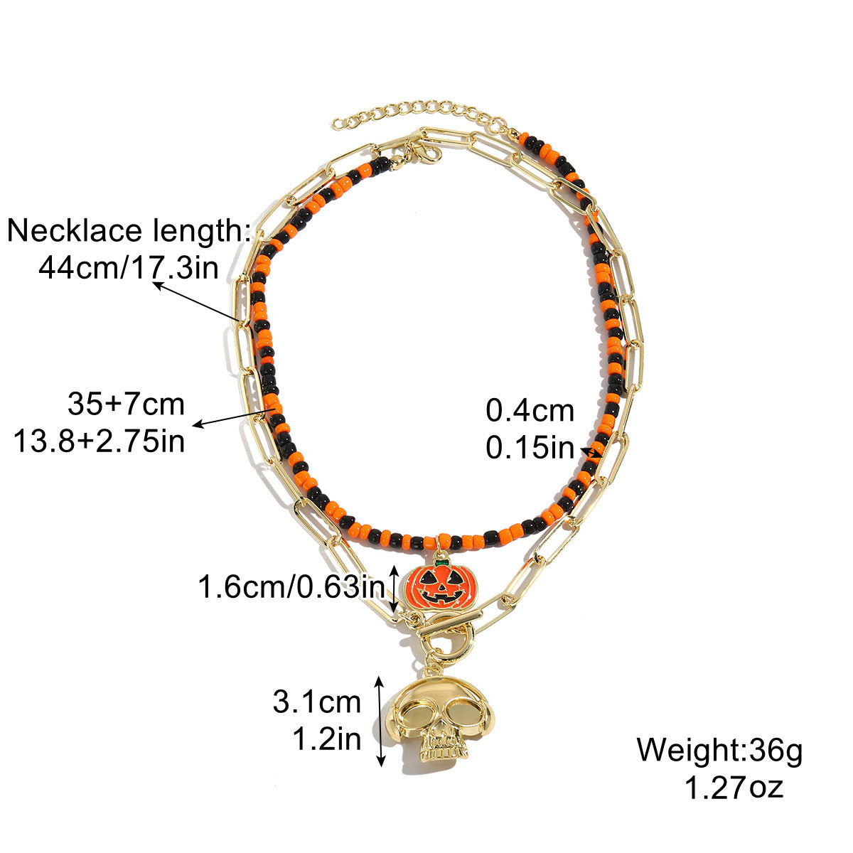 Collier d'Halloween, pendentif chauve-souris, fantôme, crâne, citrouille, araignée, accessoires
