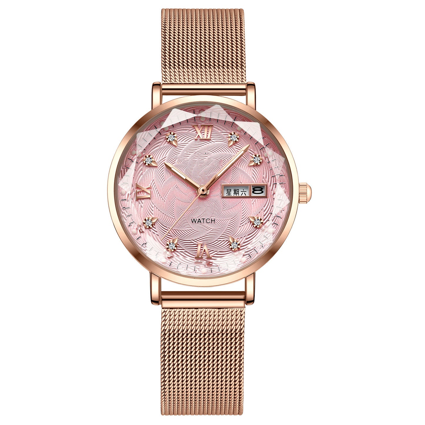 Reloj de cuarzo luminoso, resistente al agua y sencillo para mujer