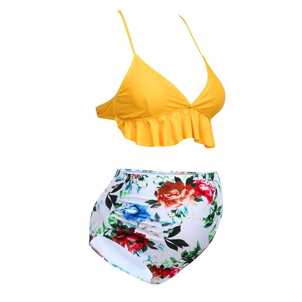 Maillot de bain fendu imprimé pour femmes enceintes