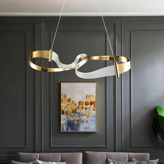 Lustre créatif en forme de banderole pour la maison, le salon, la salle à manger ou le bureau