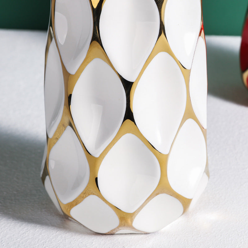 Jarrón de cerámica con motivos geométricos minimalistas italianos