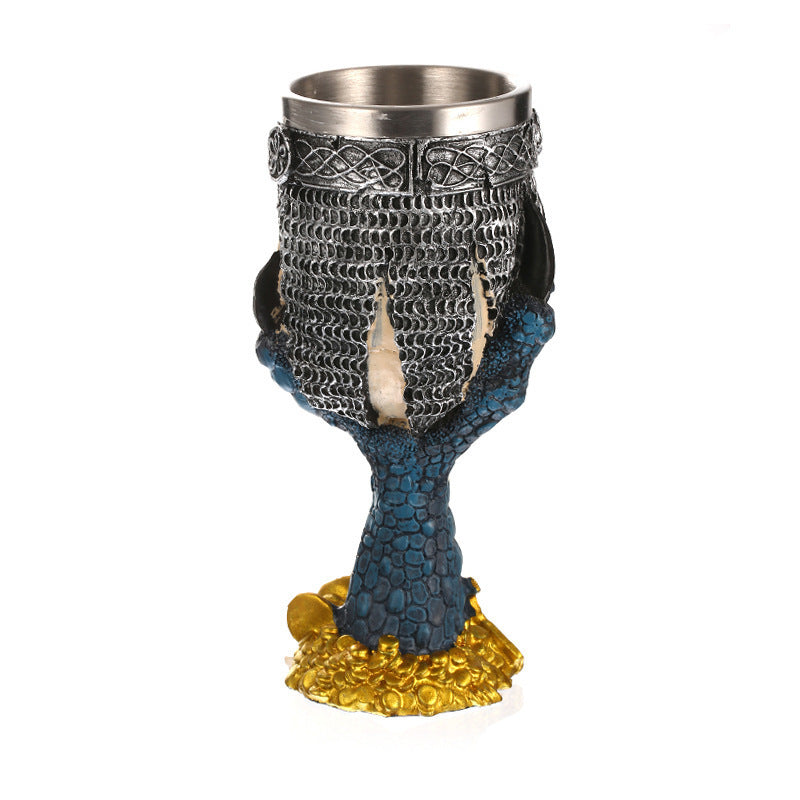 Copa de vino de acero inoxidable con diseño de resina horrible