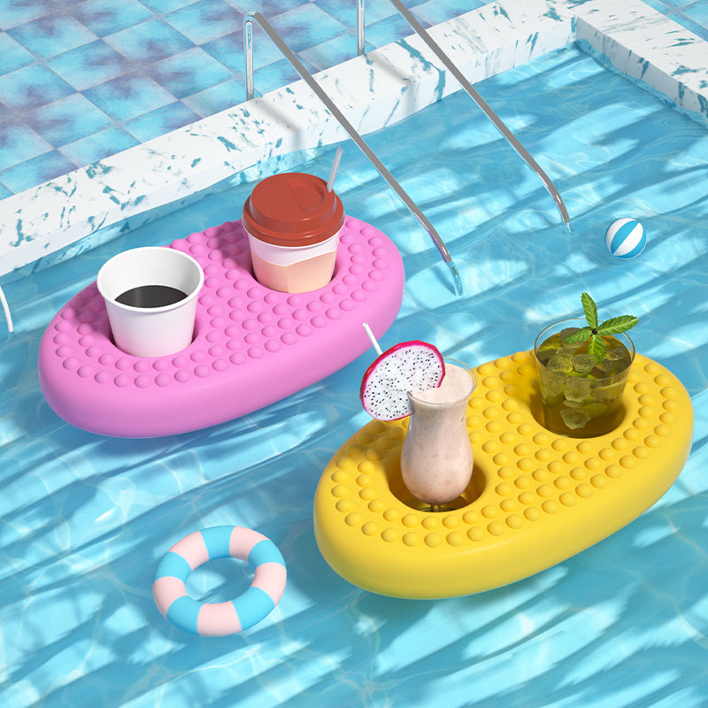 Flotador para bebidas de piscina, soporte mediano para taza doble