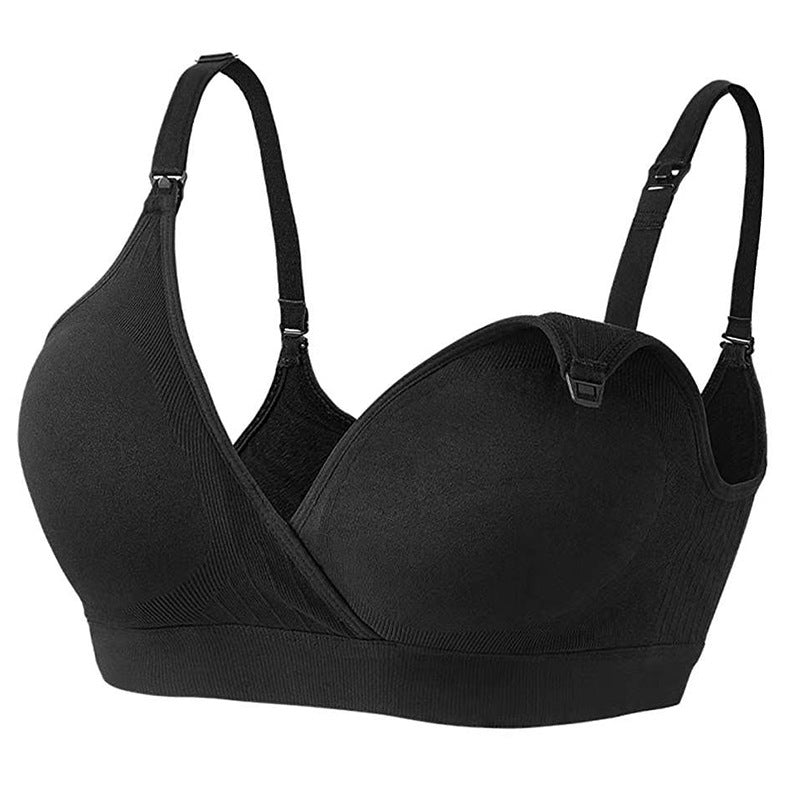 Soutien-gorge d'allaitement croisé grande taille avec bouton sur le devant