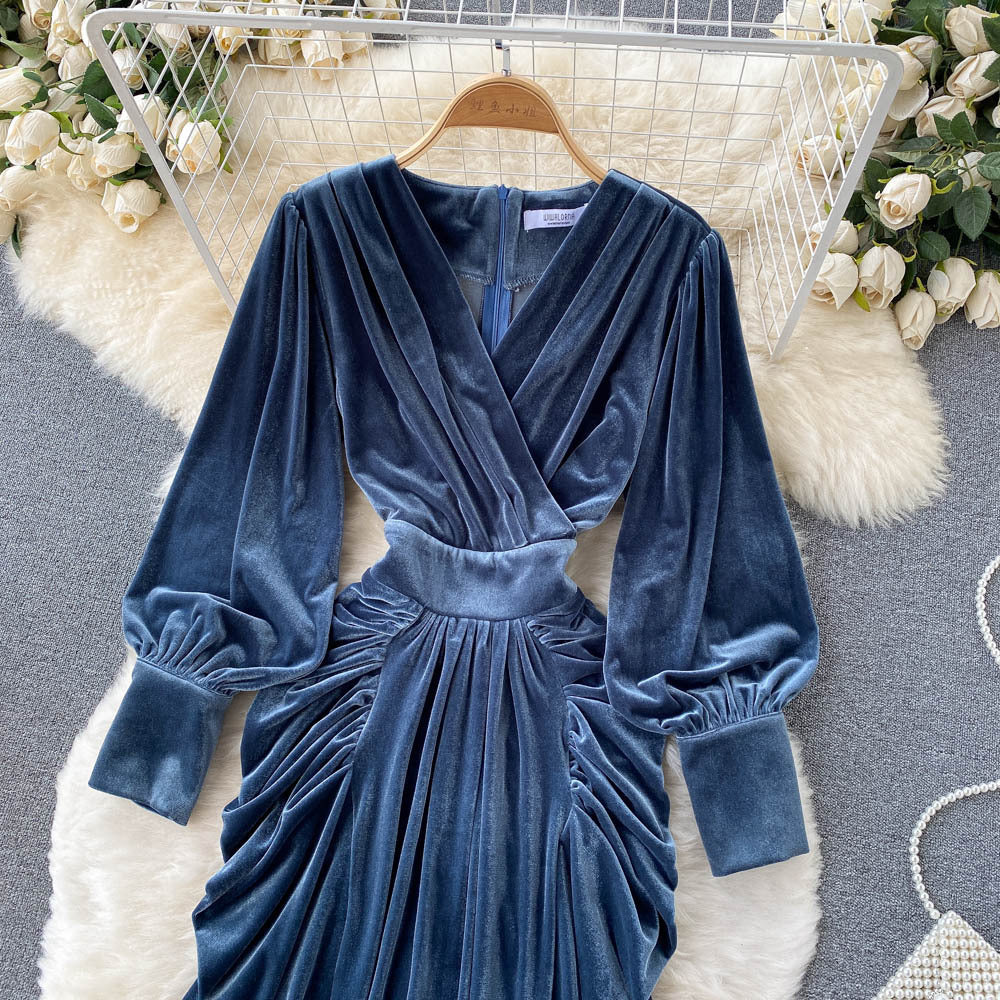 Robe en velours design pour femme