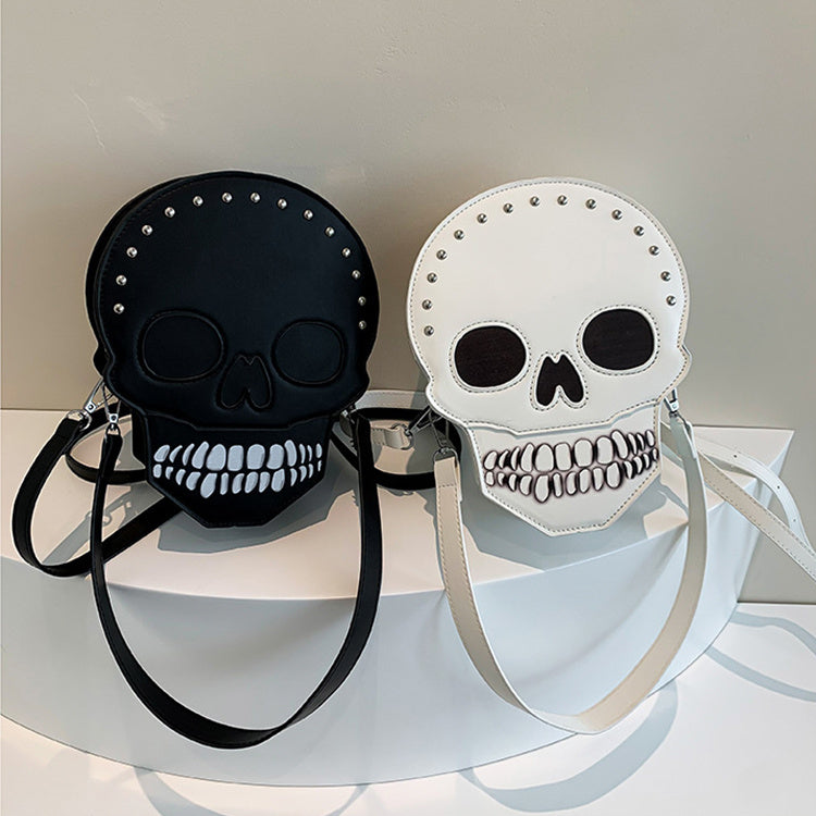 Sac bandoulière motif tête de mort pour Halloween, sac messager amusant et mignon, sac à bandoulière créatif pour femmes