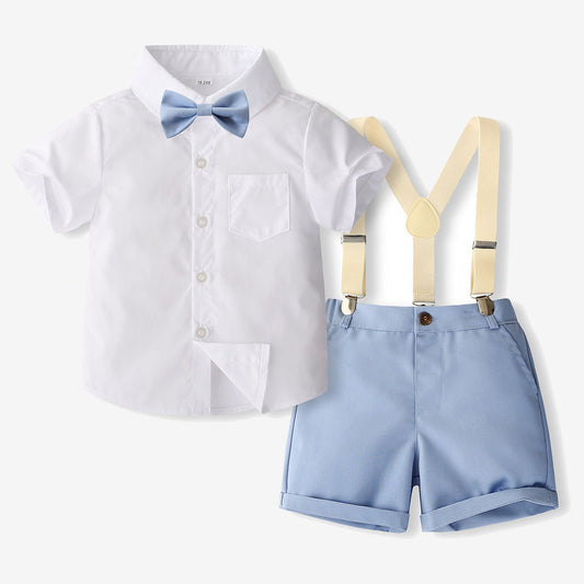 Costume pour enfant style gentleman à manches courtes et dos nu