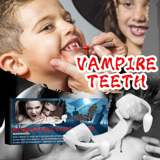 Dentiers de vampire d'Halloween, fausses dents de tigre rétractables pour Halloween, décorations de fête d'Halloween DIY Cosplay