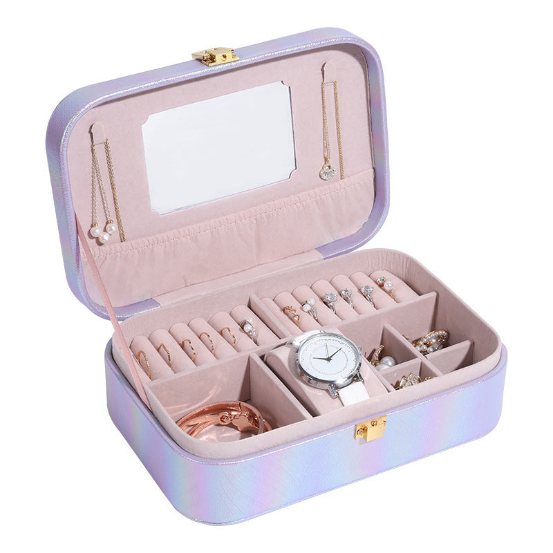 Boîte à bijoux princesse portable multifonctionnelle grande capacité
