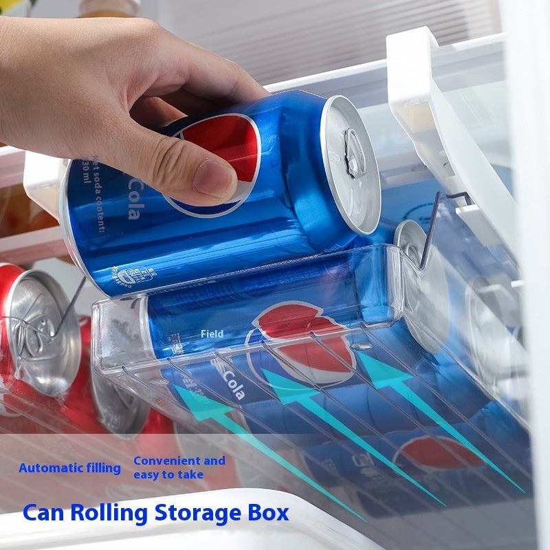 Caja de almacenamiento para latas rodantes, para colgar cerveza, bebidas, cola, refrigeradores, etc.