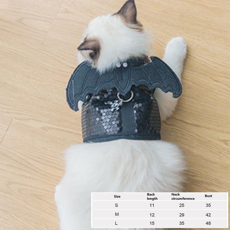 Costume d'Halloween pour animal de compagnie, cape citrouille, ailes de chauve-souris, tueur de relooking