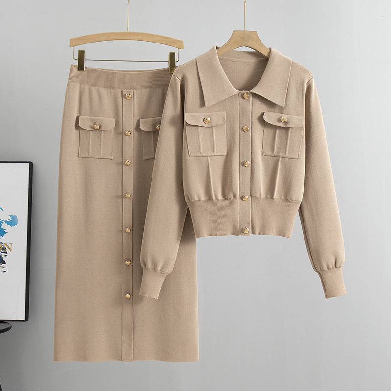 Costume en tricot de style français pour femme, nouvelle collection printemps-automne