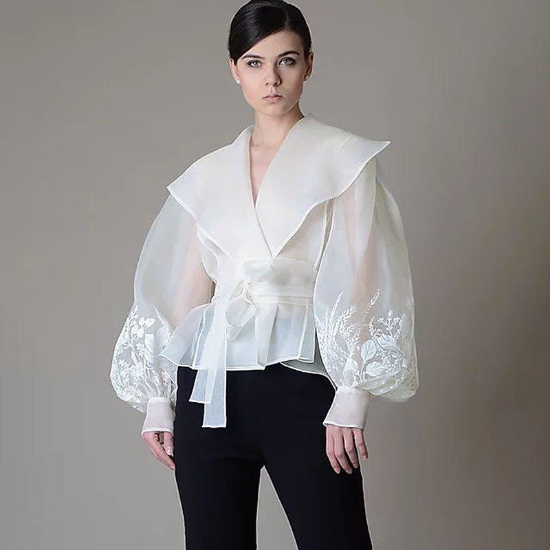 Chemise vintage de style cour française pour femme