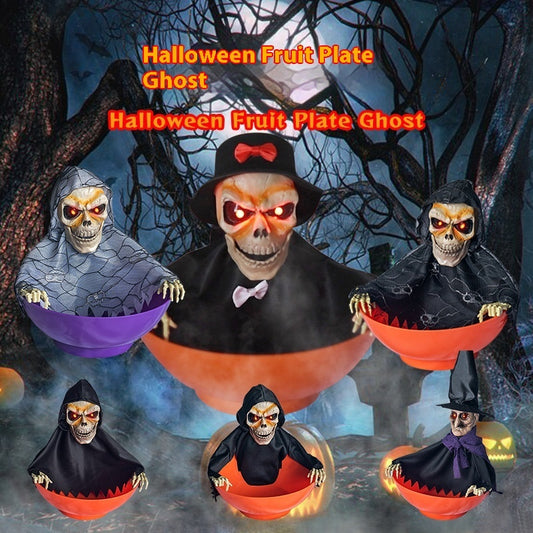 Accessoires de décoration pour fête fantôme d'Halloween avec assiette de fruits électrique