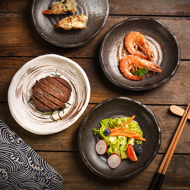 Plato de cerámica Irregular para aperitivos de Sushi, plato de guarnición para el hogar, vajilla creativa para restaurante