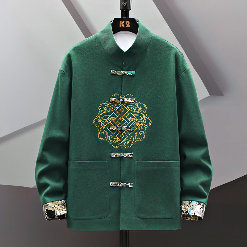 Manteau chinois brodé avec boucle de costume chinois