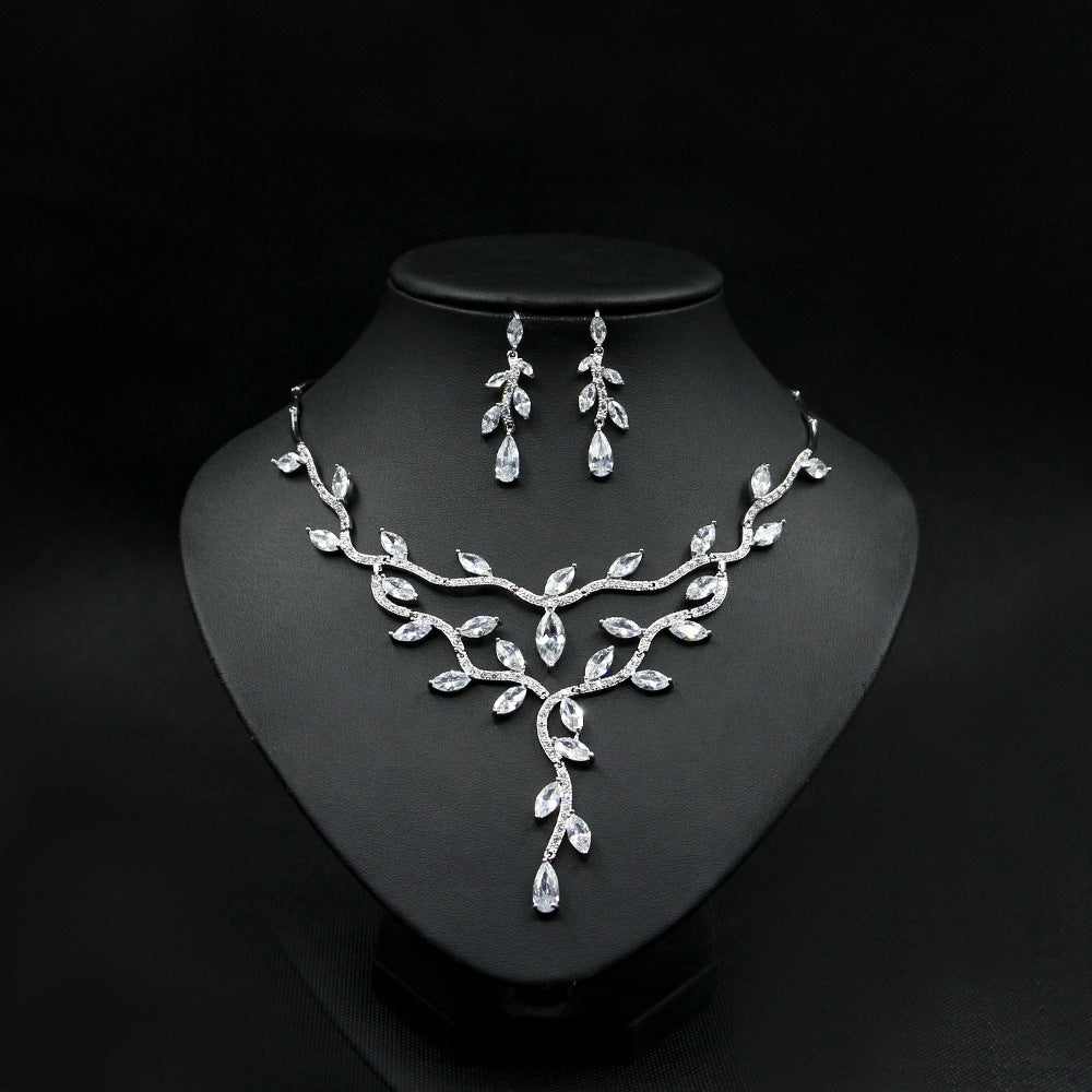Conjunto de joyas de novia con circón