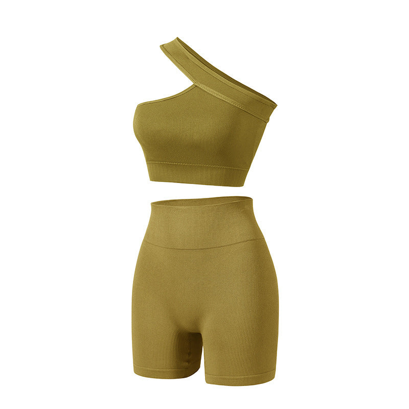 Sujetador push up sin costuras europeo y americano, ropa interior para mujer, traje deportivo de fitness a prueba de golpes con hombros descubiertos