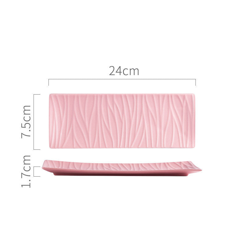 Japanese Creative Sushi Plate Pottery Long Plate