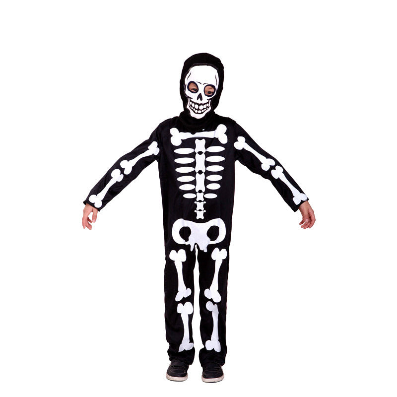 Costume de bal de maquillage pour enfants, fête d'Halloween, carnaval, crâne, garçon