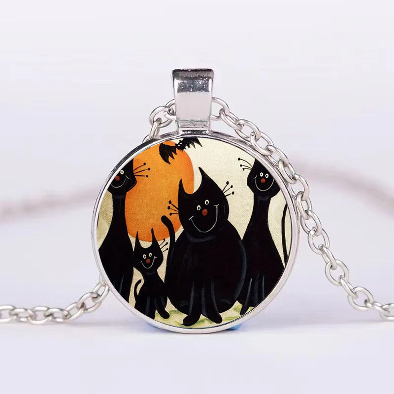 Collier rond Halloween citrouille fantôme chauve-souris hommes et femmes personnalité clavicule collier mode bijoux accessoires