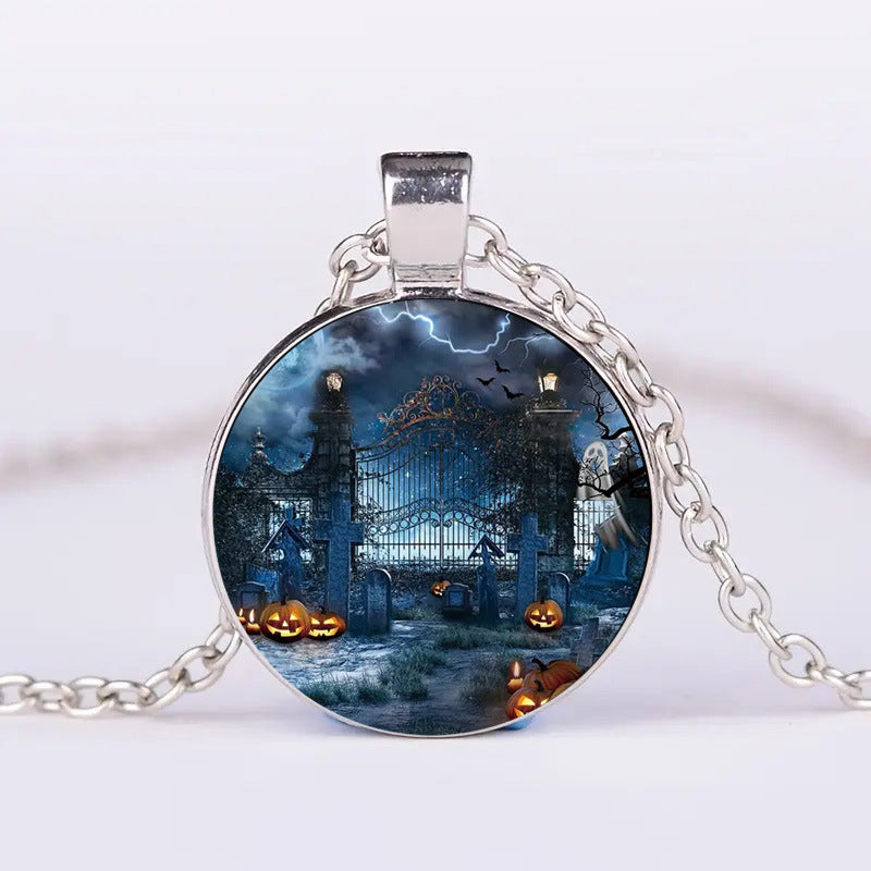 Collier rond Halloween citrouille fantôme chauve-souris hommes et femmes personnalité clavicule collier mode bijoux accessoires