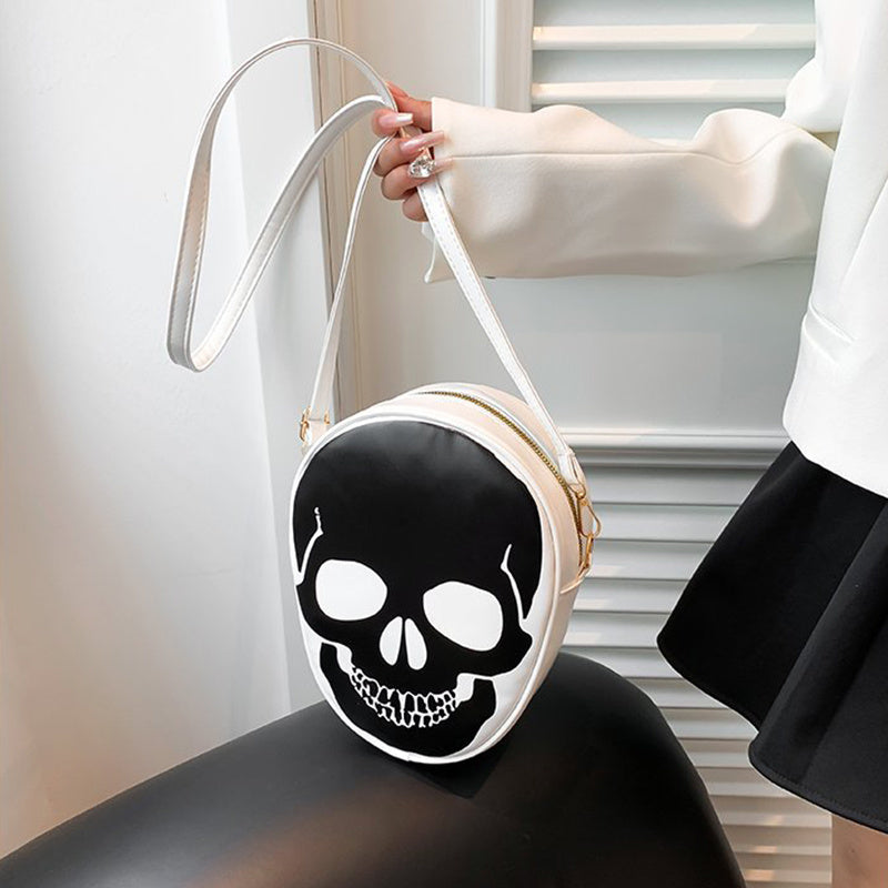 Sac bandoulière tête de mort pour Halloween, sacoche humoristique pour enfants, couple, extérieur, petit sac pour téléphone portable, pour femmes