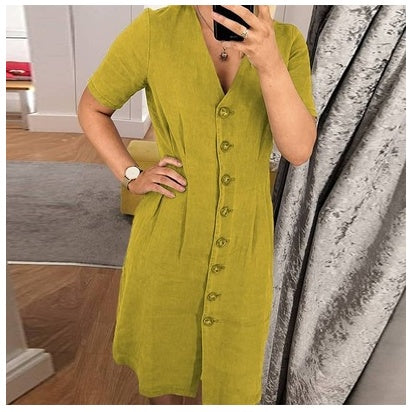Robe décontractée en lin avec jupe pare-soleil