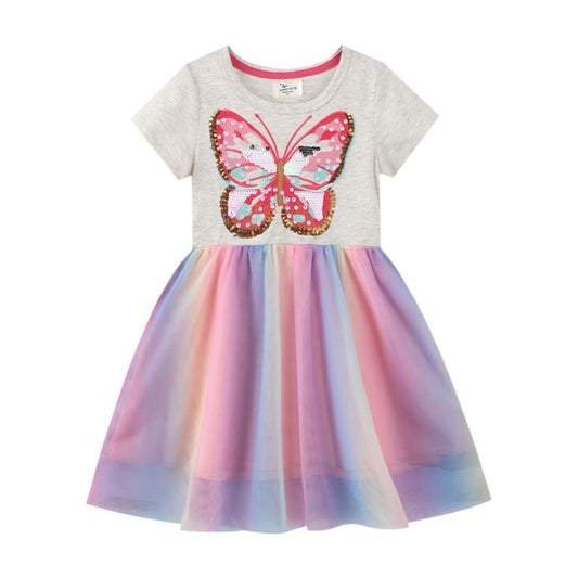 Robe décontractée en maille à paillettes pour filles
