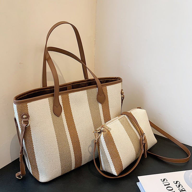 Grand sac à bandoulière tendance, sac en tissu décontracté, sac fourre-tout pour les déplacements