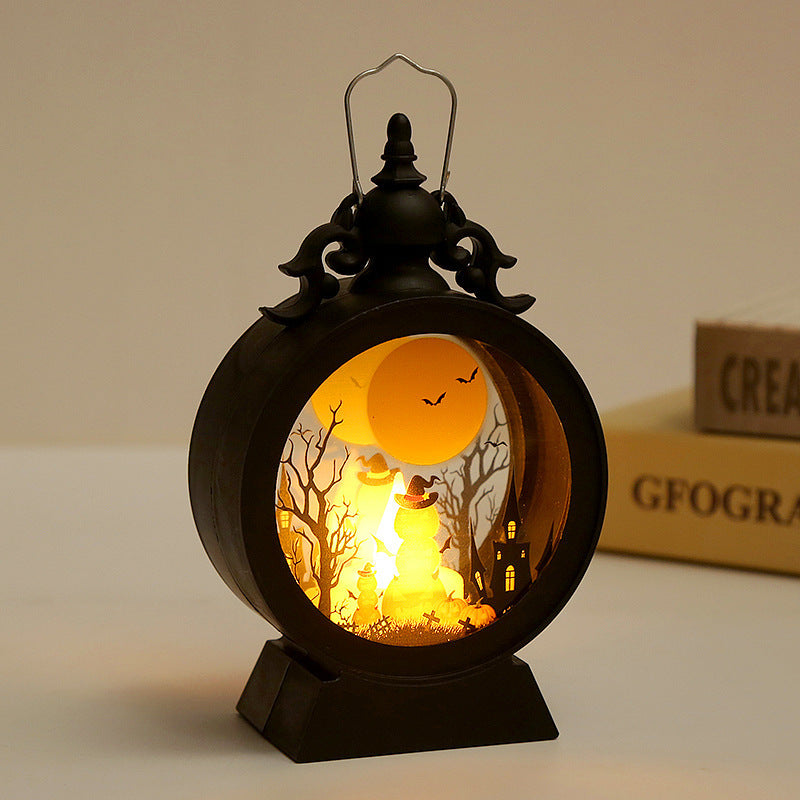 Lanterne tempête portable à bougie rétro d'Halloween